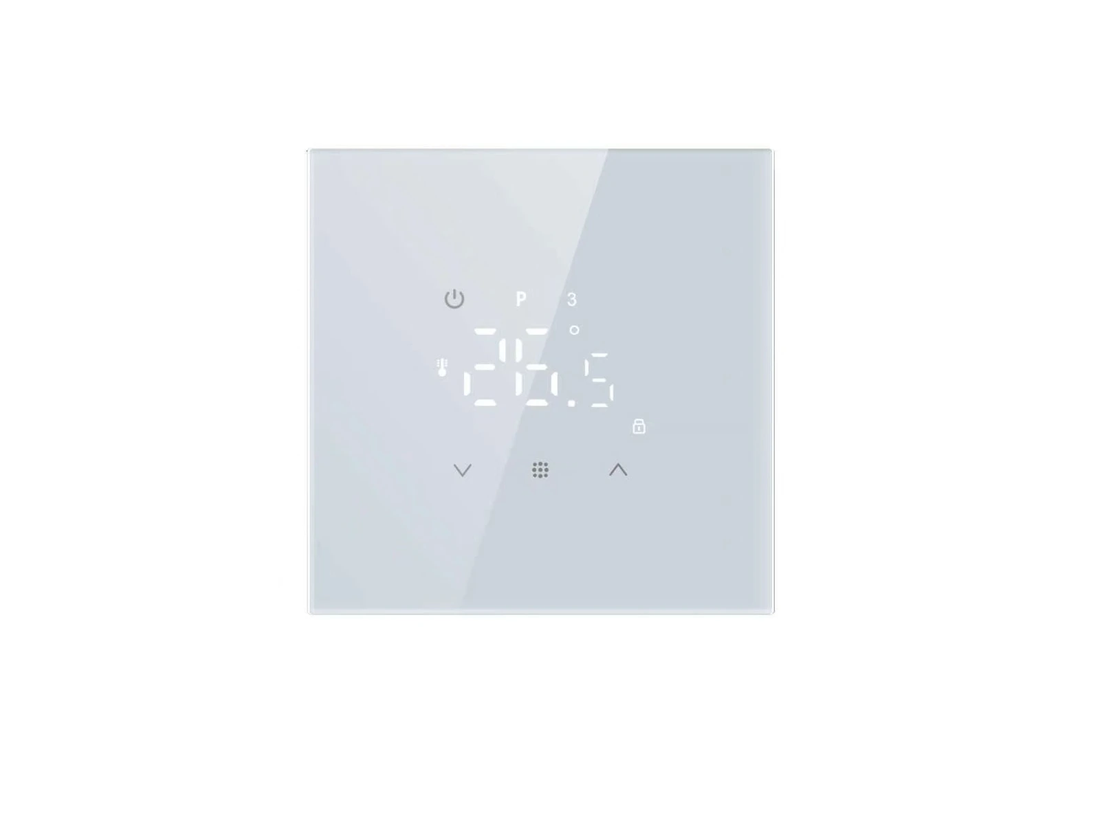 E400 programmable thermostat for electric underfloor heating, white, with on-screen display