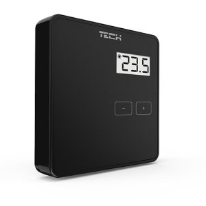 Ūdens apsildāmās grīdas termostats Tech EU-294V1, melns, leņķisks