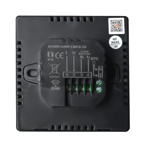 Apsildāmās grīdas termostats elektriskajai apkurei E600i WIFI, melns, aizmugurējā daļa