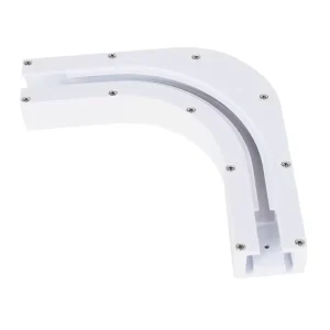 Electric curtain rod connector at a 90 degree angle